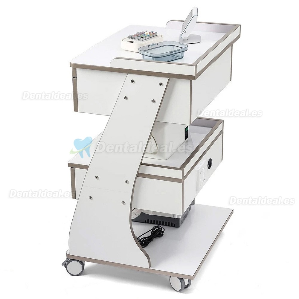 Dentech G06 Carro Dental con Armario de Almacenamiento y Bandeja de Instrumental con Doble Caj&oacute;n